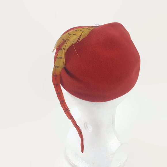 Vintage 1940s Debette Women\'s Hat Velour 22 1/2 main image 6